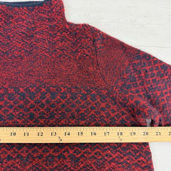 Habitat Mock Neck Sweater Womens Small Red Fair Isle Cozy Knit Pullover Holiday - Picture 11 of 14